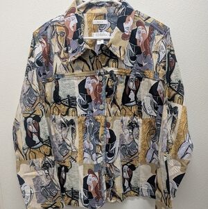 CJ Banks Abstract Black and Gold Jacket